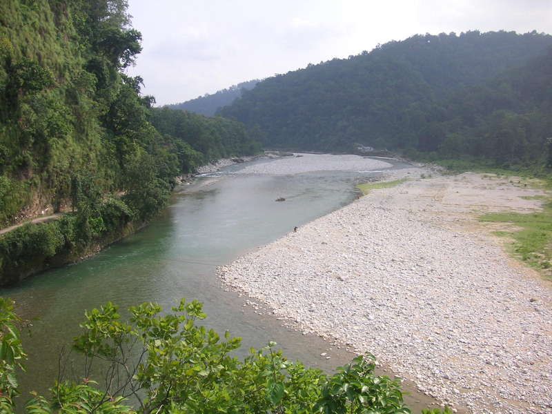 A scenic view of the Koshi river and wetlands inside Koshi Tappu Wildlife Reserve