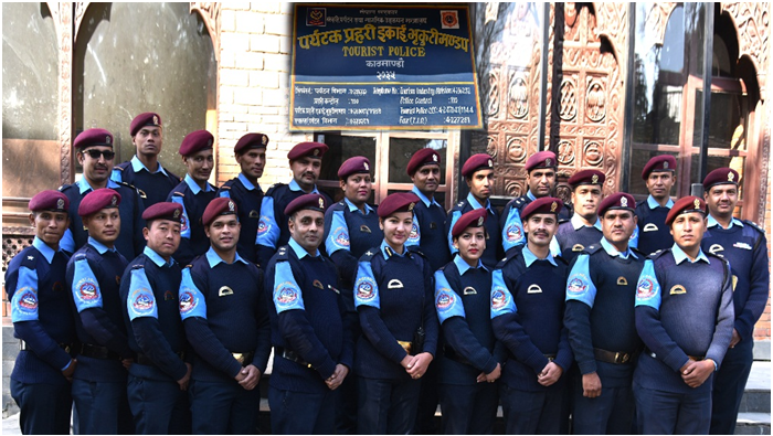 Tourist police booth in Kathmandu, specialized for foreigners' assistance.